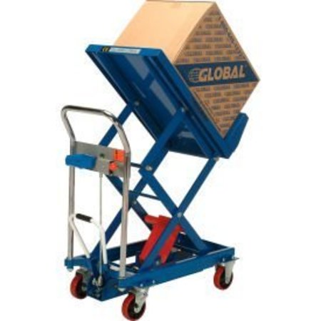 GLOBAL EQUIPMENT Mobile Lift   Tilt Scissor Lift Table 600 Lb. Cap. 36 x 24 Platform HET28